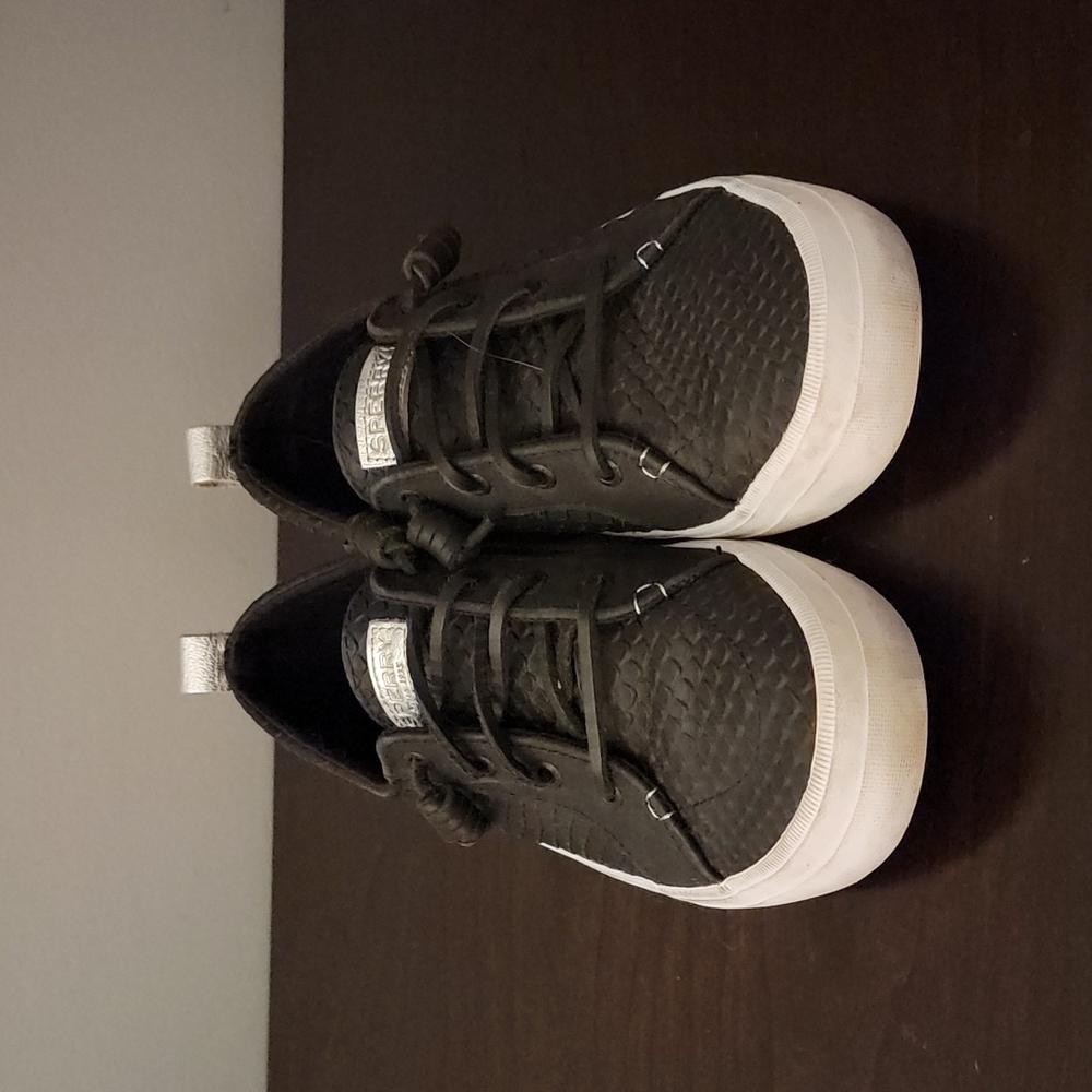 Sperry Top Sliders, black, size 8